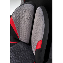 JENSEN fotel gabinetowy czarny / popielaty / pomarańczowy