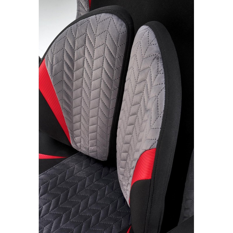 JENSEN fotel gabinetowy czarny / popielaty / pomarańczowy