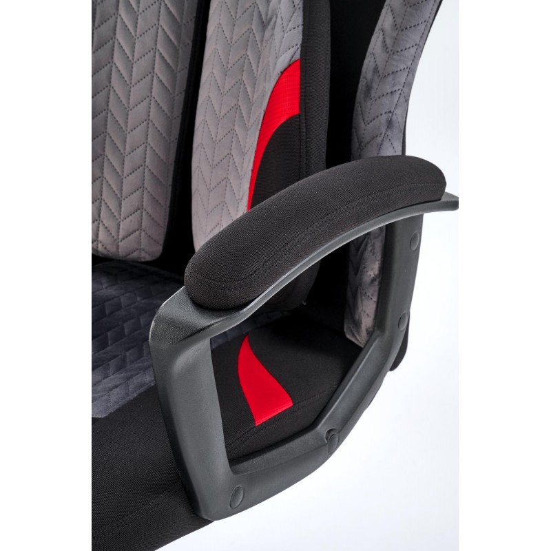 JENSEN fotel gabinetowy czarny / popielaty / pomarańczowy