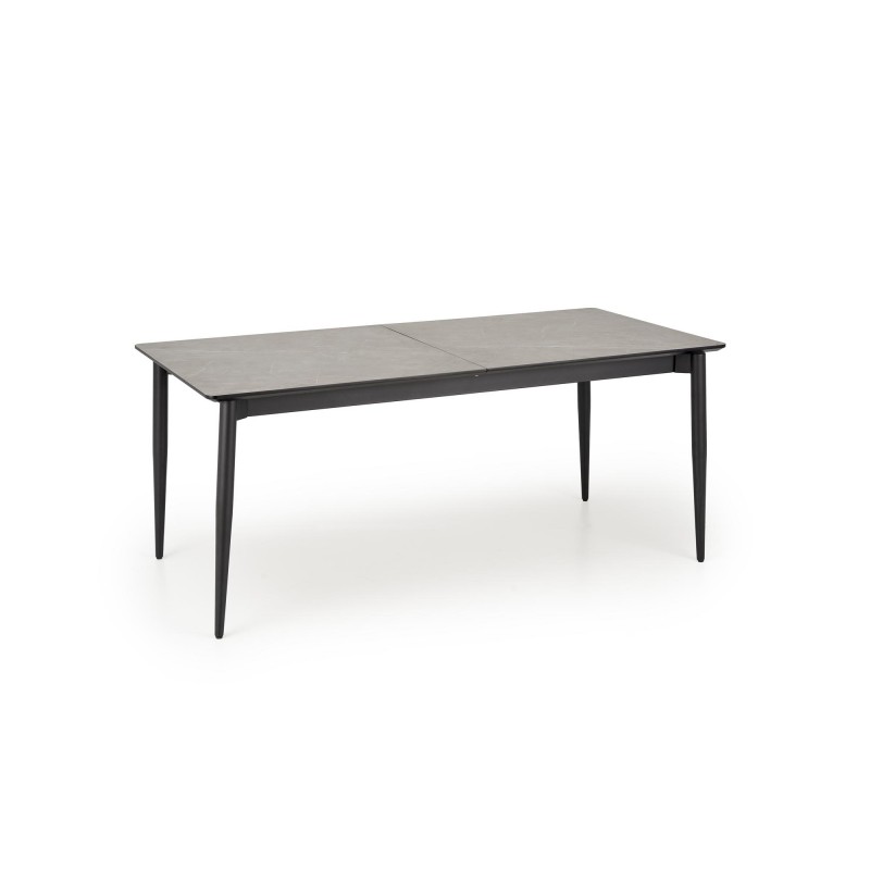 CHARLES stół rozkładany, blat - popielaty marmur, nogi - czarny CHARLES stół rozkładany, blat - popielaty marmur, nogi - czarny