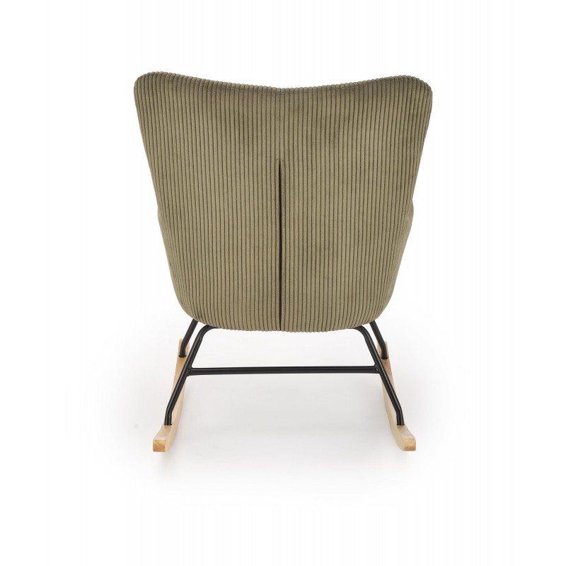 BELMIRO fotel wypoczynkowy z funkcją kołyski, oliwkowy