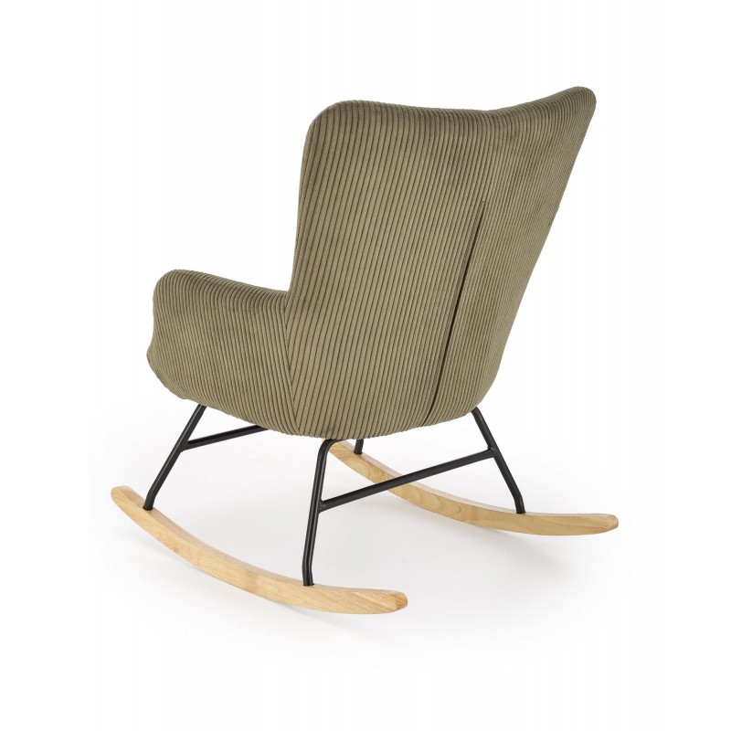 BELMIRO fotel wypoczynkowy z funkcją kołyski, oliwkowy