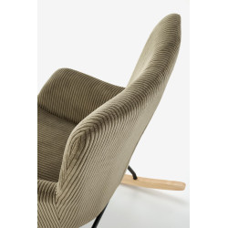 BELMIRO fotel wypoczynkowy z funkcją kołyski, oliwkowy