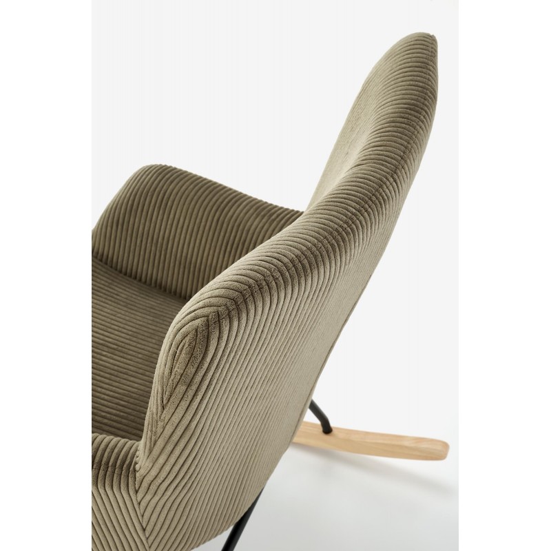 BELMIRO fotel wypoczynkowy z funkcją kołyski, oliwkowy