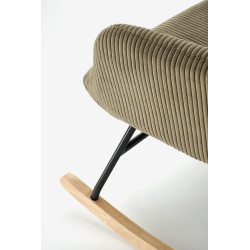 BELMIRO fotel wypoczynkowy z funkcją kołyski, oliwkowy