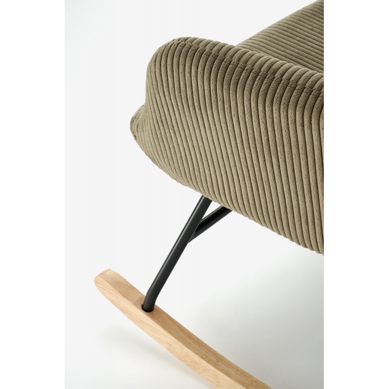 BELMIRO fotel wypoczynkowy z funkcją kołyski, oliwkowy