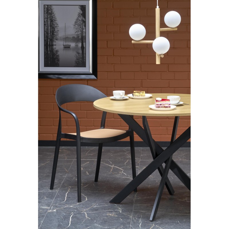 EDGAR stół, blat - dąb złoty, nogi - czarny