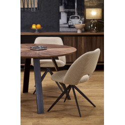 DANILO stół okrągły, blat - orzechowy, nogi - czarny DANILO stół okrągły, blat - orzechowy, nogi - czarny