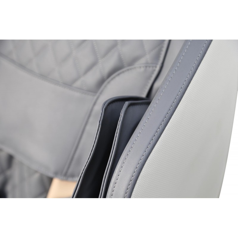 SOLARIA  fotel wypoczynkowy z funkcją masażu i podgrzewania, kremowy / popielaty