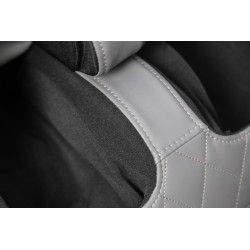 SOLARIA  fotel wypoczynkowy z funkcją masażu i podgrzewania, kremowy / popielaty