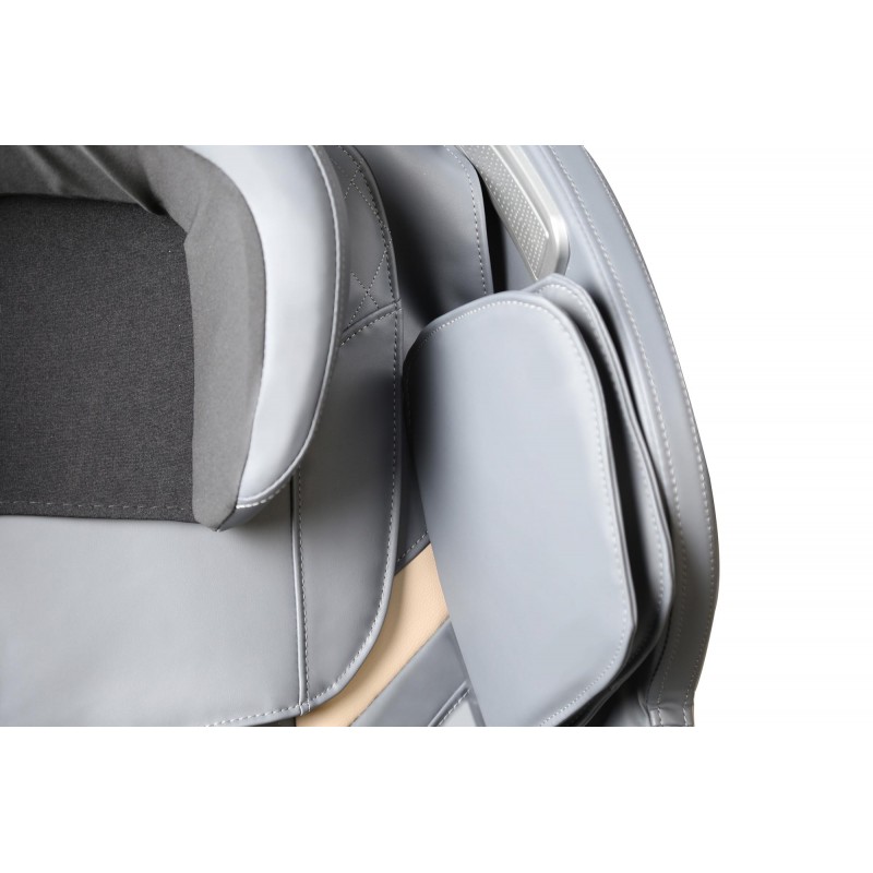 SOLARIA  fotel wypoczynkowy z funkcją masażu i podgrzewania, kremowy / popielaty