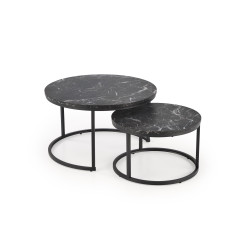 JAVA zestaw 2 ław, czarny marmur / czarny JAVA zestaw 2 ław, czarny marmur / czarny