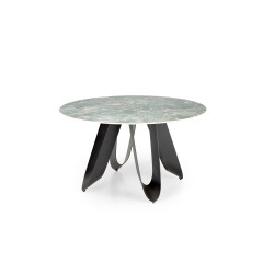 GIOVANI stół okrągły, blat - zielony marmur, nogi - czarny GIOVANI stół okrągły, blat - zielony marmur, nogi - czarny