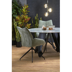 GIOVANI stół okrągły, blat - zielony marmur, nogi - czarny GIOVANI stół okrągły, blat - zielony marmur, nogi - czarny