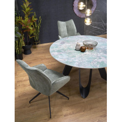 GIOVANI stół okrągły, blat - zielony marmur, nogi - czarny GIOVANI stół okrągły, blat - zielony marmur, nogi - czarny