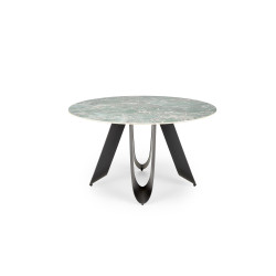 GIOVANI stół okrągły, blat - zielony marmur, nogi - czarny GIOVANI stół okrągły, blat - zielony marmur, nogi - czarny