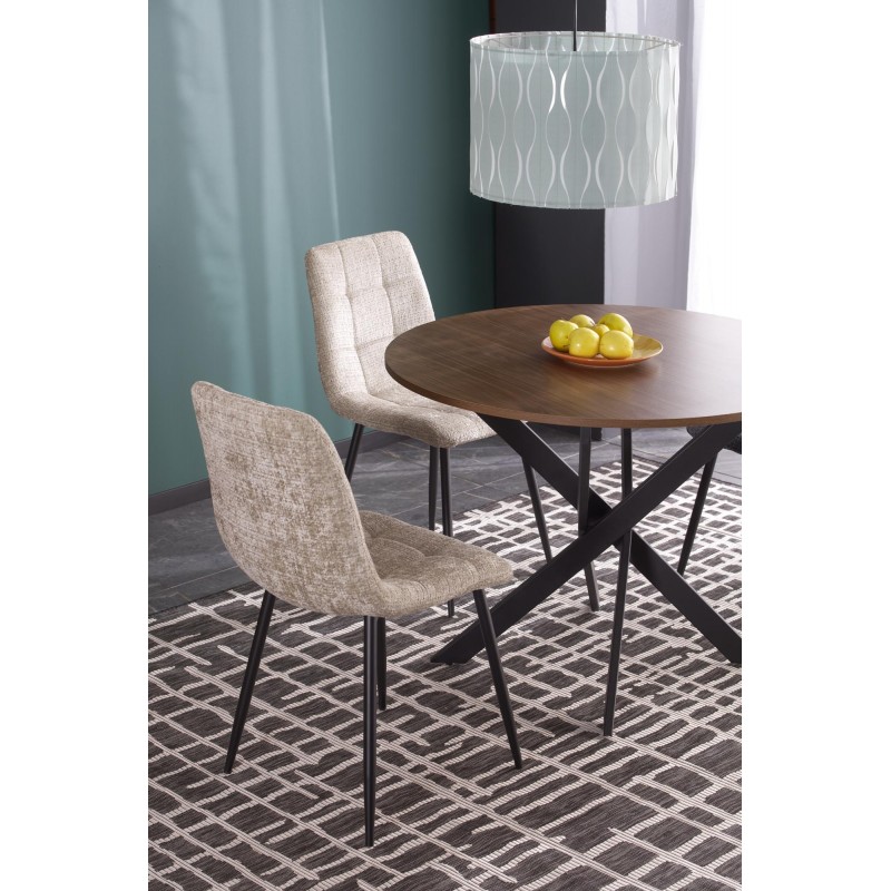 EDGAR stół, blat - orzechowy, nogi - czarny