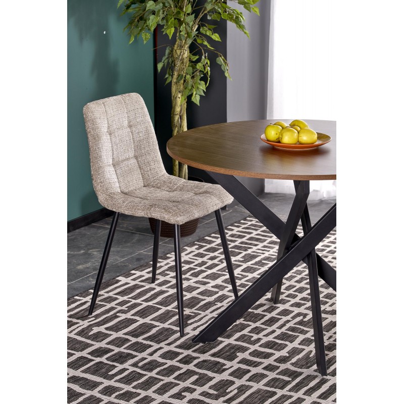 EDGAR stół, blat - orzechowy, nogi - czarny