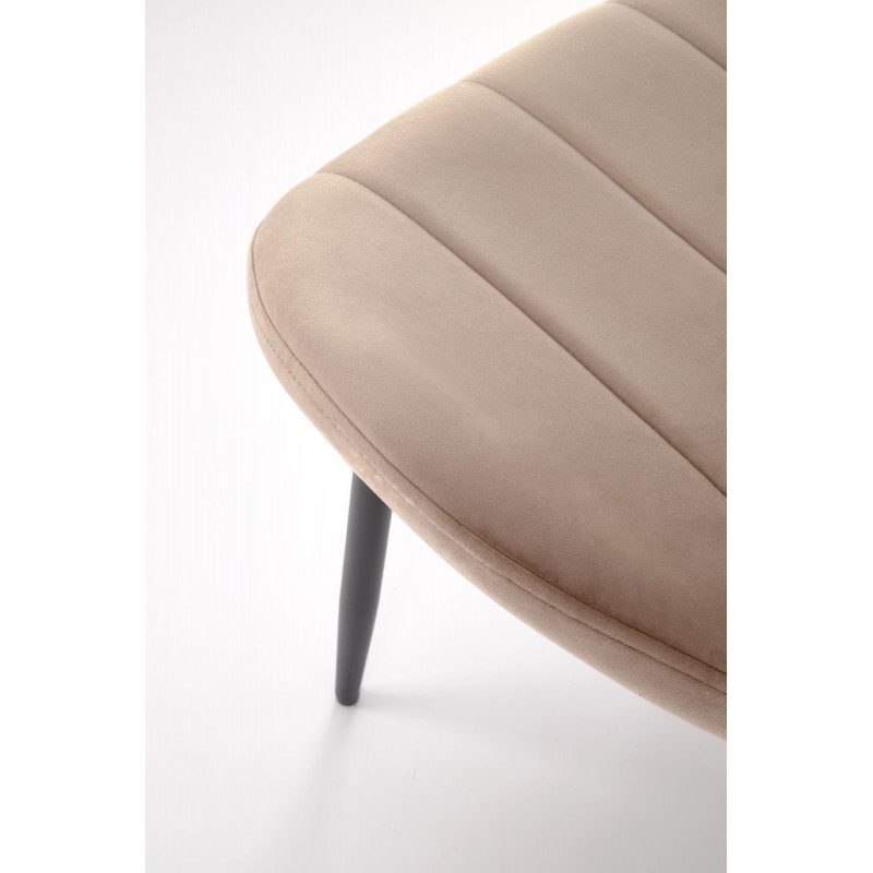 Krzesło tapicerowane Braga beżowy/czarne nogi