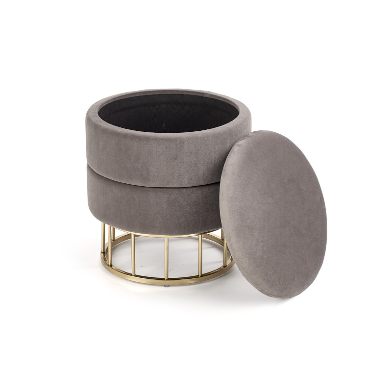 MINTY pufa popielaty / złoty (1p 2szt)