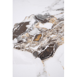 ROSA ława biały marmur / popielaty marmur / złoty ROSA ława biały marmur / popielaty marmur / złoty