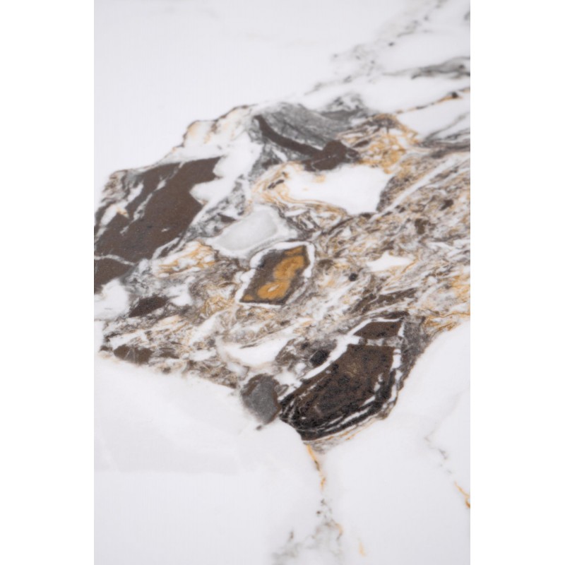 ROSA ława biały marmur / popielaty marmur / złoty