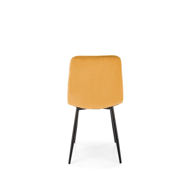 Krzesło tapicerowane Porto musztardowe/czarne nogi