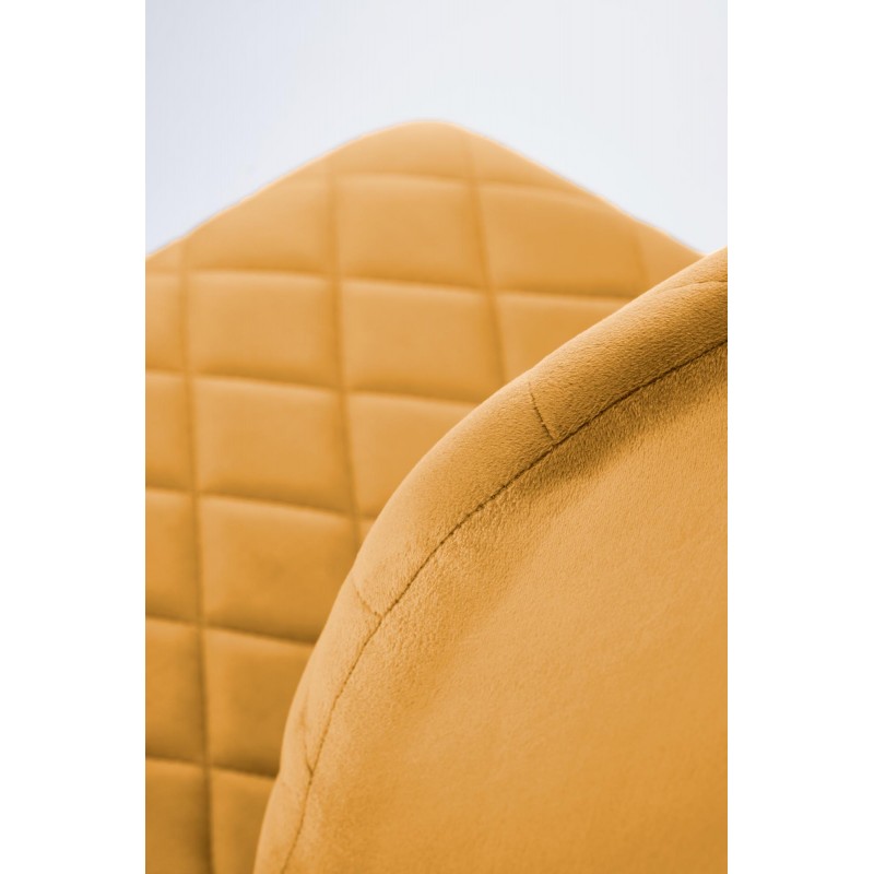 Krzesło tapicerowane Porto musztardowe/czarne nogi