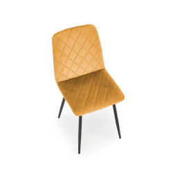 Krzesło tapicerowane Porto musztardowe/czarne nogi Krzesło tapicerowane Porto musztardowe/czarne nogi