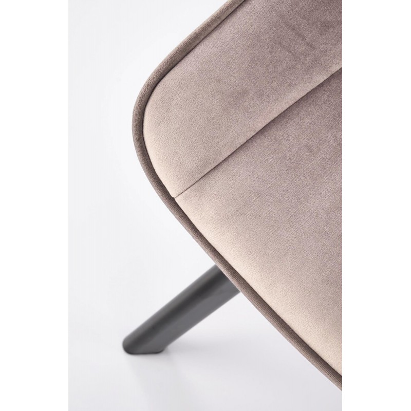 Krzesło tapicerowane Lizbona beżowe/czarne nogi