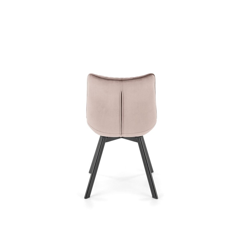 Krzesło tapicerowane Lizbona beżowe/czarne nogi