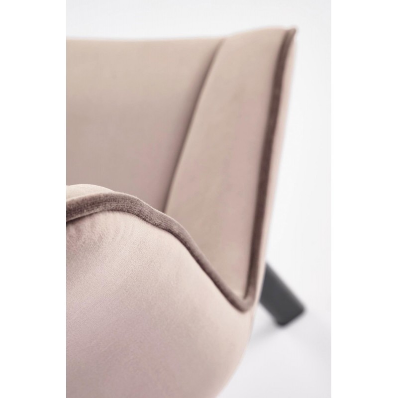 Krzesło tapicerowane Lizbona beżowe/czarne nogi