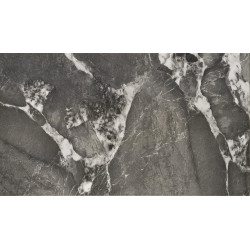 FELIX stół rozkładany, blat - popielaty marmur, nogi - czarny