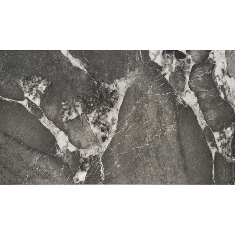 FELIX stół rozkładany, blat - popielaty marmur, nogi - czarny