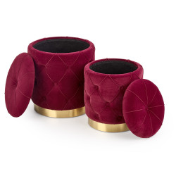 POLLY zestaw 2 puf, bordowy (1p 2kpl)