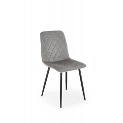 Krzesło tapicerowane Porto popielate/czarne nogi