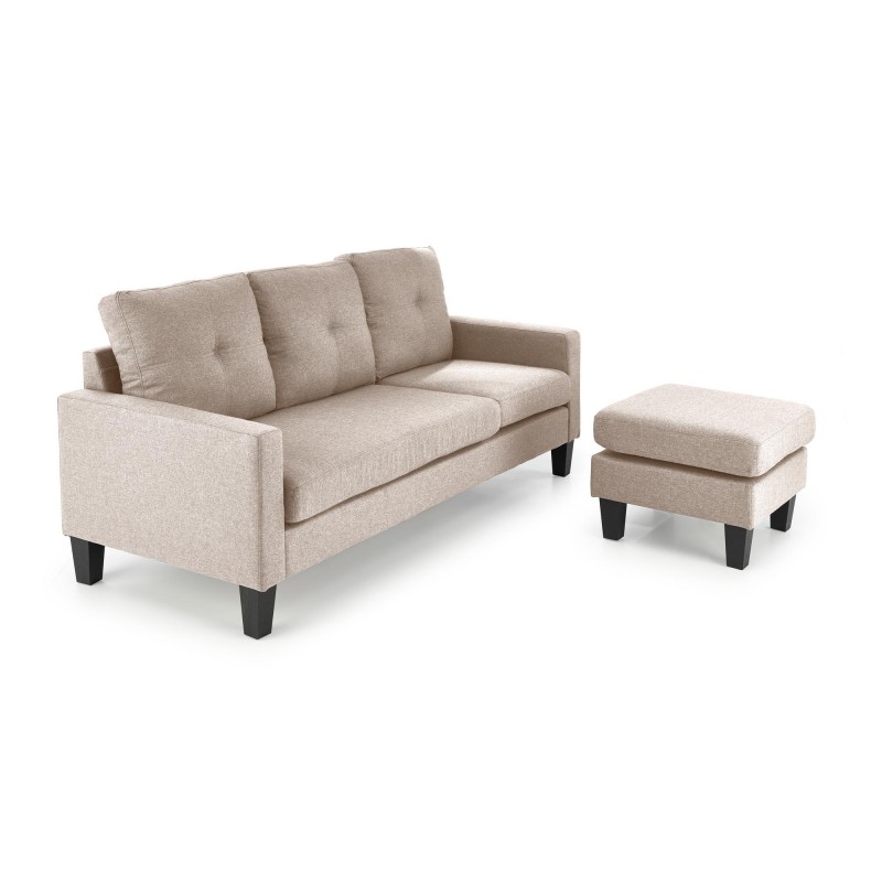 GERSON sofa z podnóżkiem, beżowy