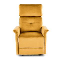 SEMIR fotel z funkcja elektrycznego rozkładania / gniazdo USB, musztardowy