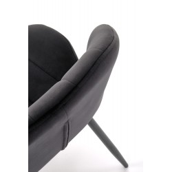 Krzesło tapicerowane Braga czarne/czarne nogi