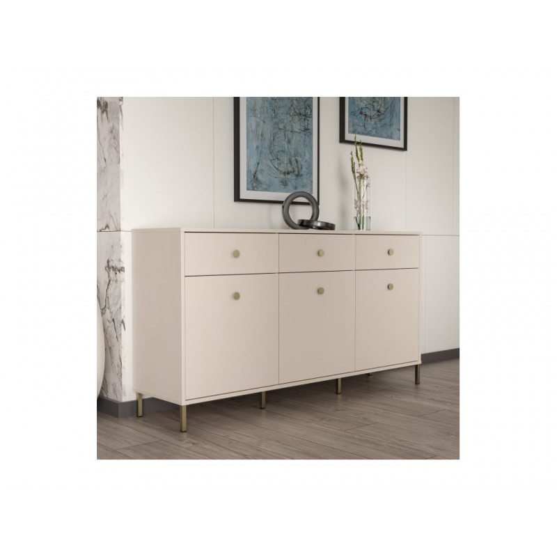 Komoda 168,4cm Salvatrice Meble Forte piaskowy/złote nogi