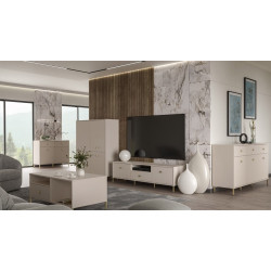 Komoda 168,4cm Salvatrice Meble Forte piaskowy/złote nogi