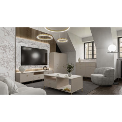 Komoda 168,4cm Salvatrice Meble Forte piaskowy/złote nogi