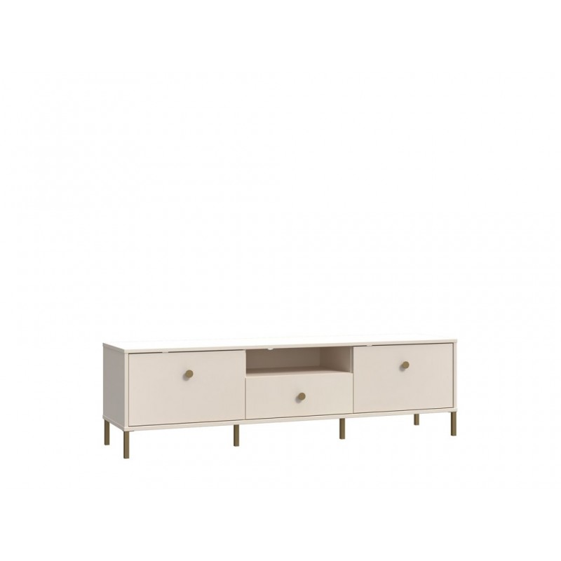 Szafka RTV Salvatrice Meble Forte piaskowy/złote nogi