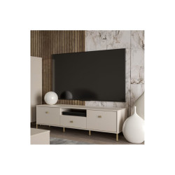 Szafka RTV Salvatrice Meble Forte piaskowy/złote nogi