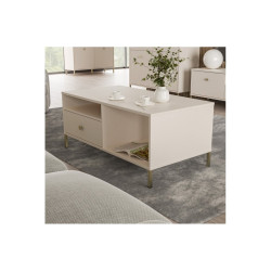 Stolik Salvatrice Meble Forte piaskowy/złote nogi