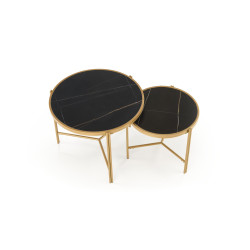 FATIMA zestaw 2 ław, czarny marmur / złoty FATIMA zestaw 2 ław, czarny marmur / złoty