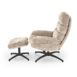 DARIO fotel wypoczynkowy z podnóżkiem oraz z funkcją kołyski, beżowy