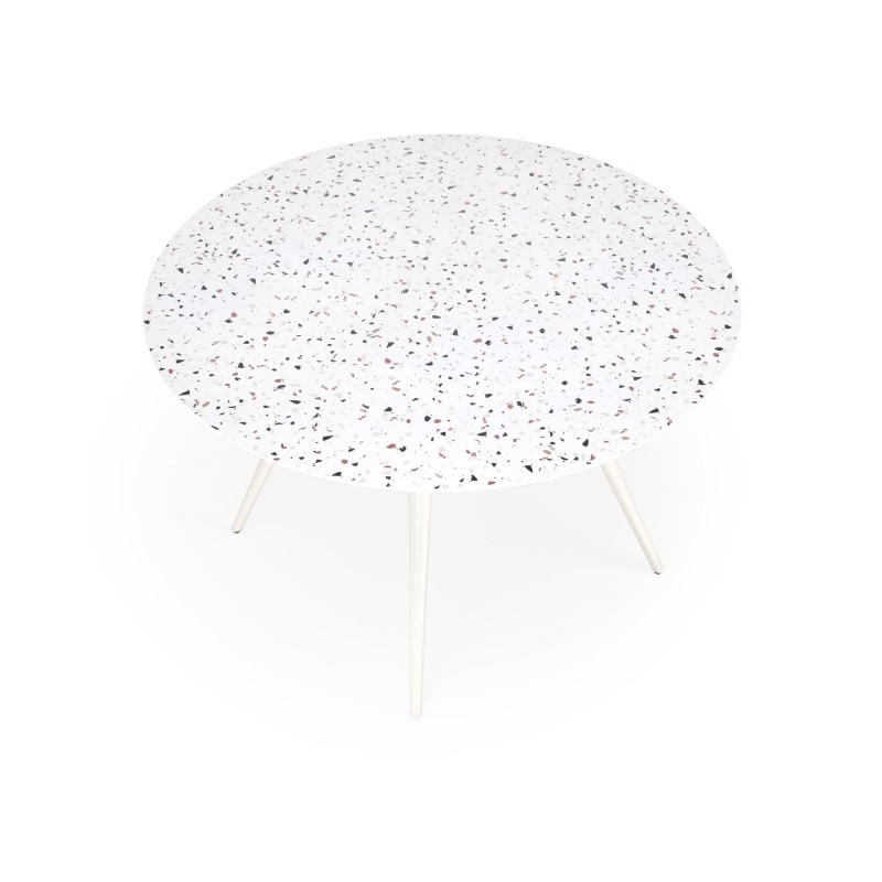 ARAMIS stół, blat - lastryko, nogi - biały