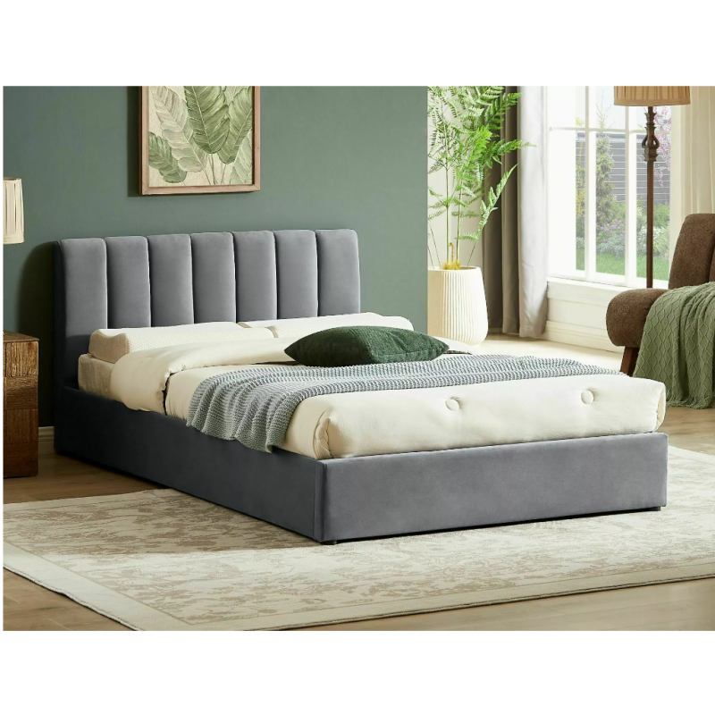 ŁÓŻKO MONTREAL VELVET 160X200 KOLOR SZARY TAP.192