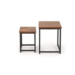 ELZA zestaw 2 ław, orzechowy / czarny ELZA zestaw 2 ław, orzechowy / czarny